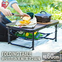アウトドアテーブル 折りたたみ 幅60cm FOT-600 ブラウン アイリスオーヤマ