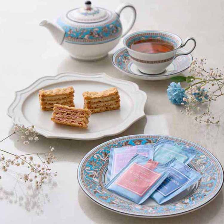 ミルフイユ&ウェッジウッドティーバッグセット16個 WWJ-03Aギフト スイーツ ウエッジウッド 紅茶 焼菓..