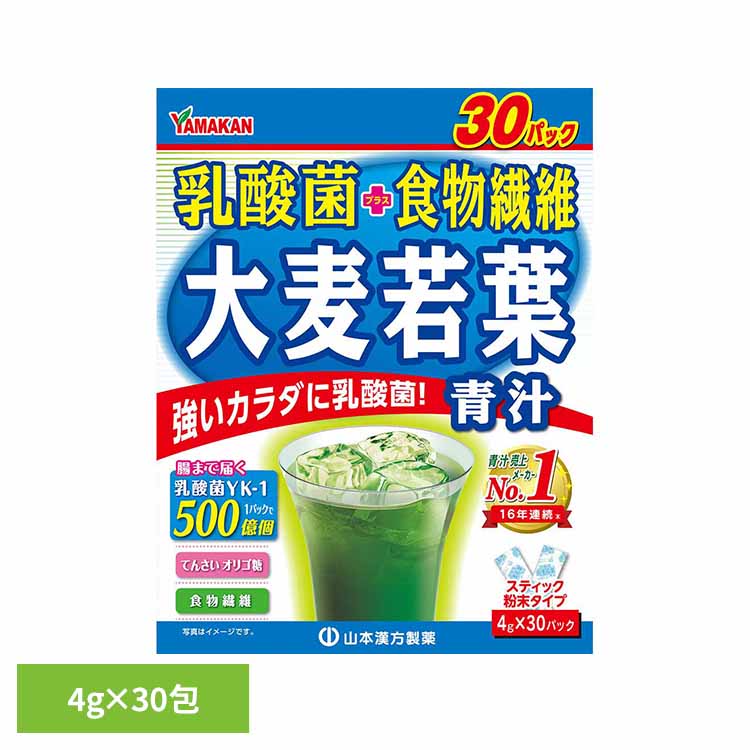 乳酸菌大麦若葉粉末徳用 4g×30包 健康食品 30パック 山本漢方 大麦若葉 野菜 青汁 山本漢方製薬(4)