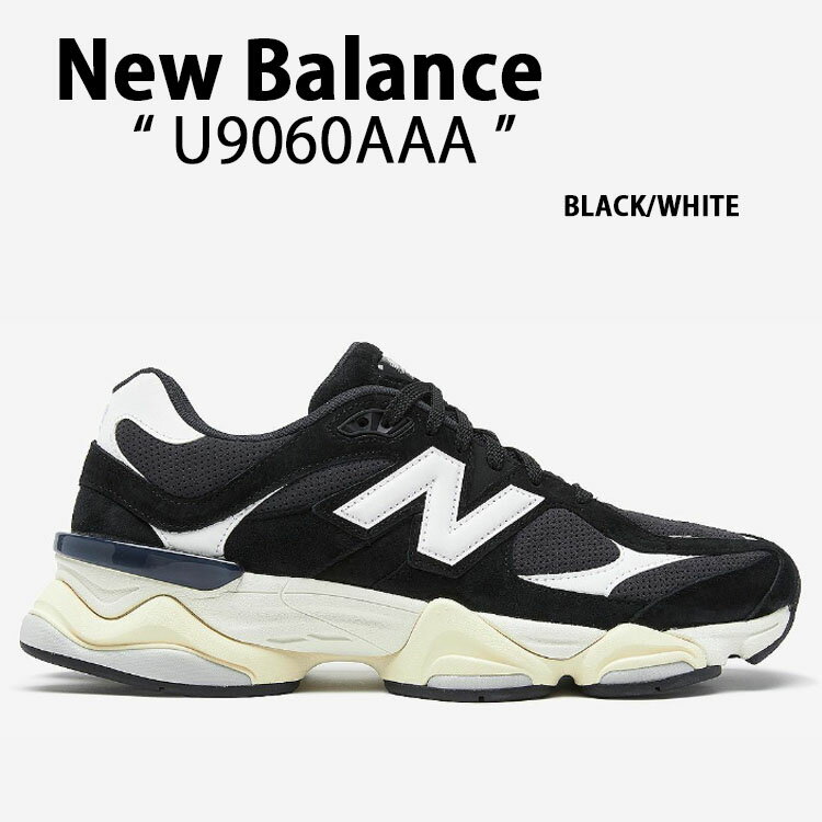 New Balance ニューバランス スニーカー U9060AAA BLACK WHITE 90/60 シューズ NewBlance9060 ブラック ホワイト スエード メッシュアッパー メンズ レディース【中古】未使用品
