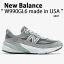 New Balance ニューバランス スニーカー W990GL6 MADE IN USA GRAY シューズ NewBalance990 メイドインアメリカ グレー 本革 レディース 【中古】未使用品