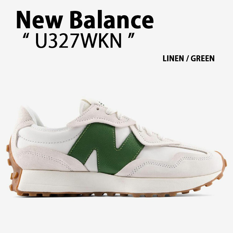 New Balance ニューバランス スニーカー U327WKN WHITE GREEN シューズ NewBalance327 レザーアッパー ホワイト グリーン メンズ レディース【中古】未使用品