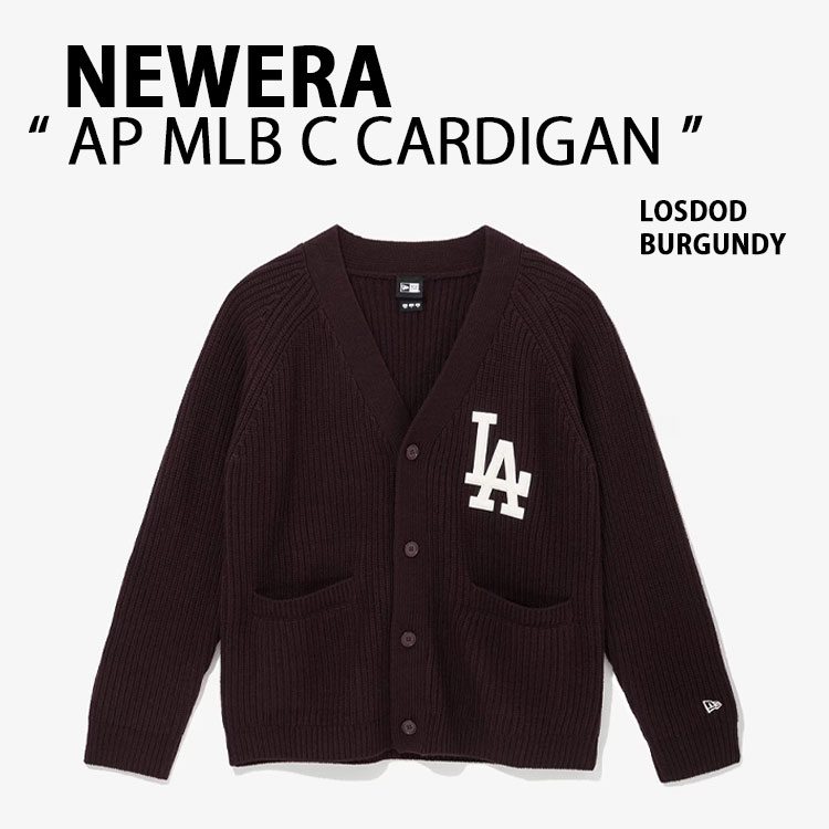 NEWERA ニューエラ カーディガン AP MLB C CARDIGAN FT23 LOSDOD ドジャース BURGUNDY ベースボールカ..