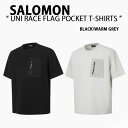 SALOMON サロモン 半袖 Tシャツ UNI RACE FLAG POCKET T-SHIRTS ユニー レースフラッグ ポケット T-シャツ BLACK ...