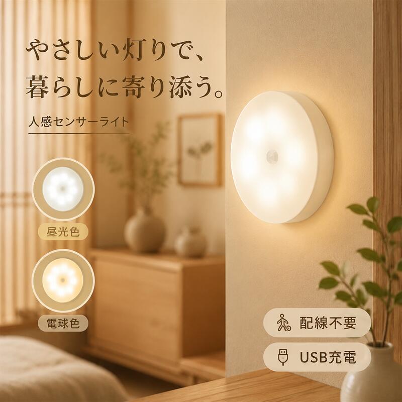 ＼激安！1個たったの400円！／【もう暗闇に慌てない！自動点灯で万全の防災照明】センサーライト 室内 人感センサーライト 廊下 自動点灯 無段階調光 LED人感センサー USB充電 ナイトライト フットライト 人感センサー 室内 足元灯 非常灯 玄関 屋内 防災 災害 地震 停電