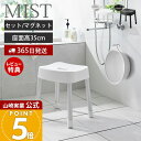 【365日出荷&当店限定特典付き】山崎実業 マグネット風呂イス SH35 マグネット&引っ掛け湯おけ セット ミスト MIST 公式 高さ35cm 風呂椅子 風呂いす バスチェア アルミ脚 洗面器 浮かせる ホワイト 1725 1726 7322 7323