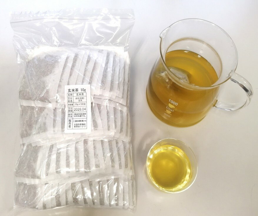 大阪天満『銘茶　みつば園(三葉茶業)』 玄米茶ティーバッグ10g×100個入
