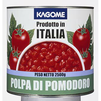 ※6缶まで1個口分の送料で発送可能です。 イタリアの果肉が厚くしっかりとした、コクのある完熟トマトをダイス状にしました。カットする手間が省け、素早くトマトを仕込むことができます。いろいろな料理と相性がよく、トマトの果肉を残したい料理に最適です。 内容量 2500g 原材料 トマト、トマトピューレー／クエン酸 賞味期限 製造日より910日（開封前） 保存方法 開缶後はできるだけ一度にお使いください。使い残しがあった場合は冷蔵保存して下さい。 製造者 カゴメ株式会社当店では実店舗でも販売しております。 在庫には注意しておりますが、ご注文を頂いた時点で在庫切れの場合もございます。※重量の関係上、1個口6缶までになります。6缶ご注文を頂いた場合、他商品の同梱は出来かねます。