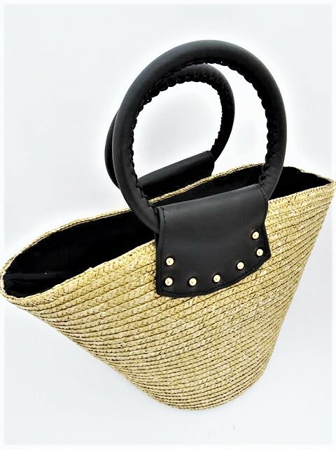ストロー ループハンドル バッグ ティムバー