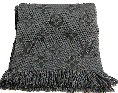≪新品≫ LOUIS VUITTON ルイヴィトン モノグラム マフラー エシャルプ・ロゴマニア アントラシット 濃いグレー M72431 LV箱でのラッピングのサムネイル
