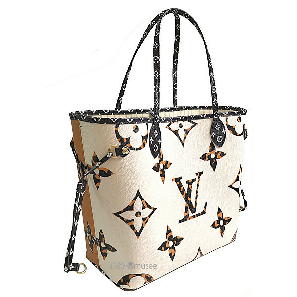 【キャッシュレス5%還元対象】≪新品≫LOUISVUITTON ルイヴィトン 2019年AW 限定 モノグラムジャングル ネヴァーフル MM アイボリー M44716　トートバッグ LV 紙袋リボンのラッピング