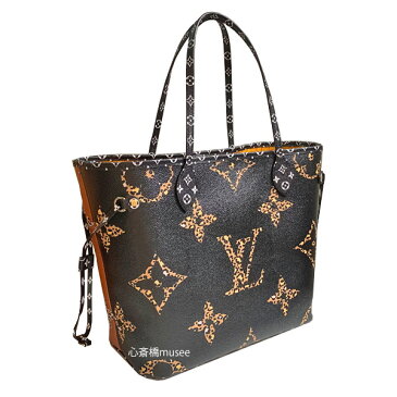 【キャッシュレス5%還元対象】≪新品≫LOUISVUITTON ルイヴィトン 2019年AW 限定 モノグラムジャングル ネヴァーフル MM ノワール キャラメル M44676　トートバッグ LV箱リボンのラッピング