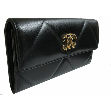 ≪新品≫ CHANEL シャネル CHANEL 19 ナインティーン ロング フラップ ウォレット 長財布 黒 ゴールド金具 AP0955 黒 ブラック フラップ長財布 ラッピング