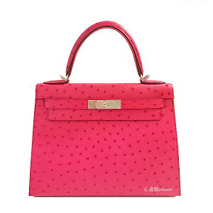 㿷ʢHERMES ᥹ ꡼ 28 ˥ ȥå ƥꥢ С Y HERMES Kelly 28 Ostrich Rose Tyrien Silver hardwere