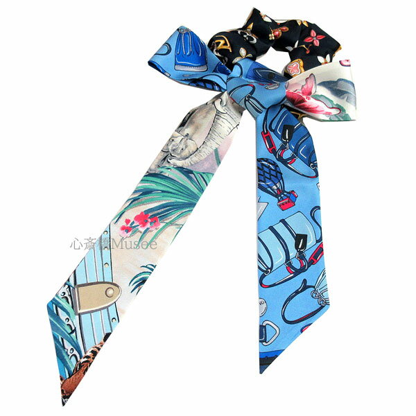 ≪新品≫ Louis Vuitton ルイヴィトン シュシュ ビーマインドフル ブルー ノワール 黒 M76644 ヘアアクセサリー 　LV ビトン ルイヴィトン 箱 ラッピングのサムネイル