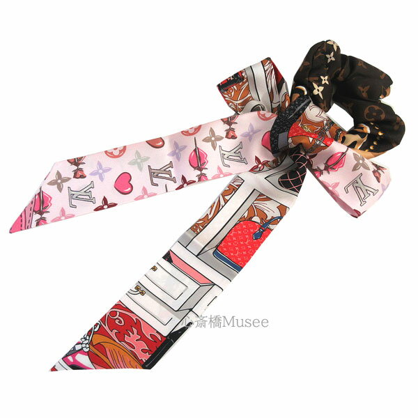 ≪新品≫ Louis Vuitton ルイヴィトン シュシュ ビーマインドフル マロン 茶 ピンク M76741 ヘアアクセサリー 　LV ビトン ルイヴィトン 箱 ラッピングのサムネイル