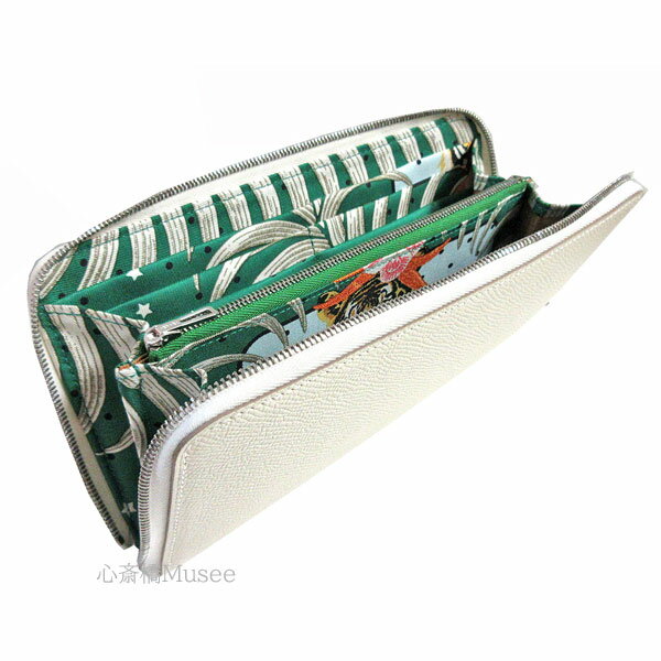 ≪新品≫エルメス アザップ シルクイン ラウンドファスナー 長財布 クレ 王者のトラ 星 エプソン シルク ヴェールヴェルティゴ グリーン シルバー金具 HERMES Wallet Azappe Silkin Craie "tiger royal" Craie Vert Vertigo Silver　箱 ラッピングのサムネイル