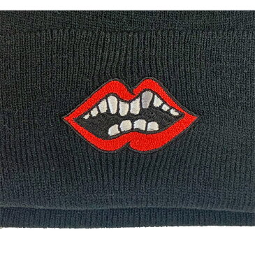 ≪新品≫正規品 クロムハーツ ニット帽 ビーニー matty boy マティボーイ リップ 黒 ブラック 帽子 CHROME HEARTS
