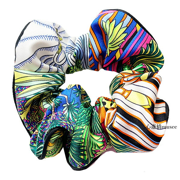 ≪新品≫エルメス シュシュ クラウディア グリーン HERMES CHOUCHOU CLAUDIA GREEN 箱 リボン ラッピングのサムネイル