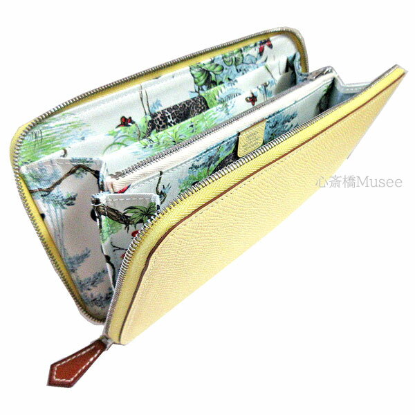 ≪ 新品 ≫ エルメス アザップ シルクイン ラウンドファスナー 長財布 "赤道直下" ジョーヌプッサン イエロー エプソン シルク 100% シルバー金具 HERMES Wallet Azappe Silkin Jaune Poussin 箱 リボン ラッピングのサムネイル