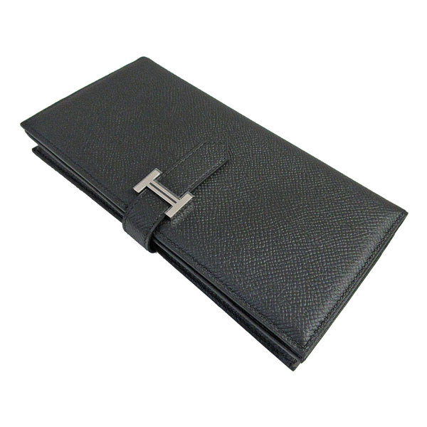 ≪ 新品 ≫ HERMES　エルメス　ベアンスフレ エプソン 黒 シルバー金具 箱 リボン ラッピング U刻印 HERMES Bearn Souffle Black Silver Backle Epson