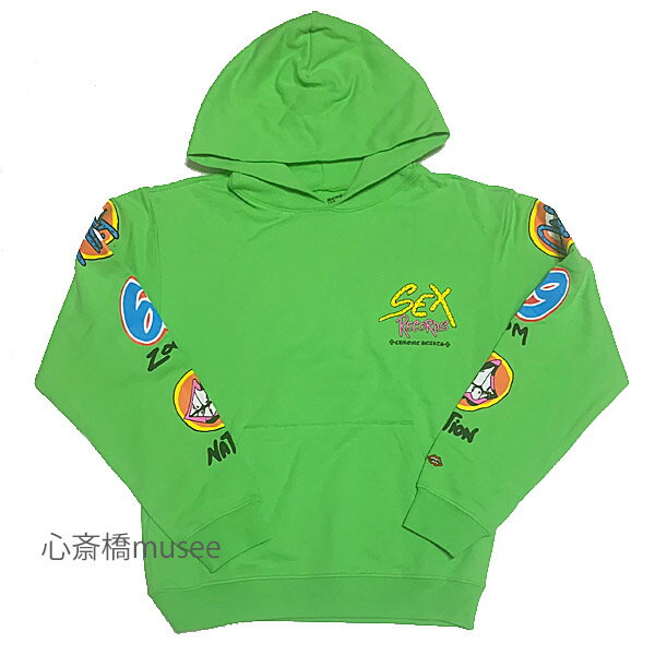 ≪新品≫正規品 クロムハーツ パーカー グリーン マッティボーイ リップ SEX RECORD Mサイズ Chrome hearts U.S.A Matty Boy Hoody green フーディー ショッパー付き POPアップ