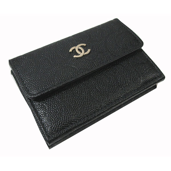 ≪Brand new≫ CHANEL Small Flap Walette Black Gold ≪新品≫ CHANEL シャネル スモールフラップ ウォレット カメリア 財布 キャビア ミニ ブラック ゴールド金具 AP0116 B07529 94305 small wallet 箱 リボン カメリア ラッピング　黒