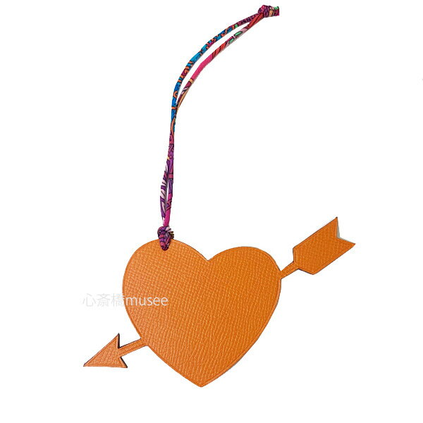  Vi  GX veBAbV `[ n[g@IW@CgsN  { bsO@Hermes Petit H charm Heart @arrow Orange Light Pink