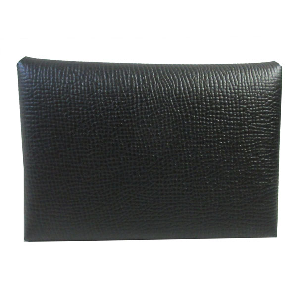 ≪Brand new≫ HERMES Calvi Duo Compact card holder Epsom Noir Black Box Ribbon ...