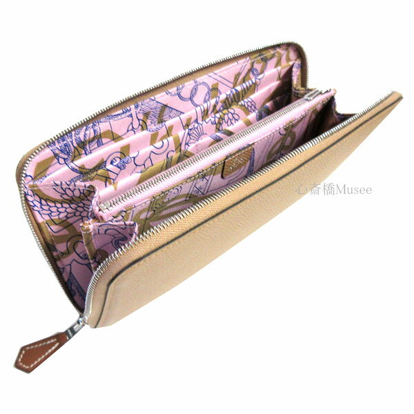 ≪ 新品 ≫ エルメス アザップ シルクイン ロング ラウンドファスナー 長財布 チャイ　モーヴシルベストル " クリケティス " エプソン シルク 100% シルバー金具 HERMES Wallet Azappe Silkin Long Chai Mauve Sylvestre Cliquetis 箱 リボン ラッピング　U刻印のサムネイル
