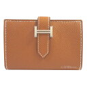 ≪Brand new≫ HERMES Wallet Bearn Mini Gold Silver Backle Epsom Box Ribbon Wrappin...