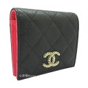  Vi  CHANEL Vl 23NtăvRNV }gbZ ܂z ~j AP3185 B10218 94305 z X[ EHbg LrA  ubN sN S[h Mini wallet Black Pink Gold Big CC}[N