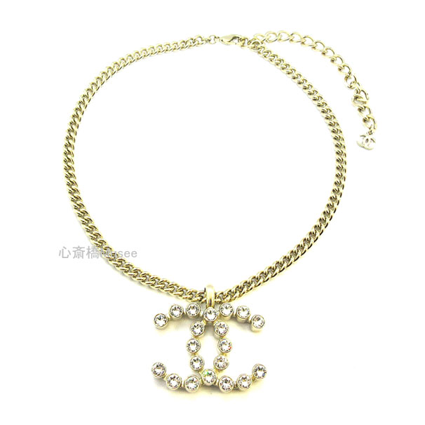 乐天商城 - ≪Brand New≫ CHANEL Necklace Choker Gold ≪新品≫CHANEL シャネル CCマーク Big チョーカー ネックレス CCマーク ゴールド ラインストーン ABA439 B10548 NN157 Gold COCO 箱 リボン ラッピング