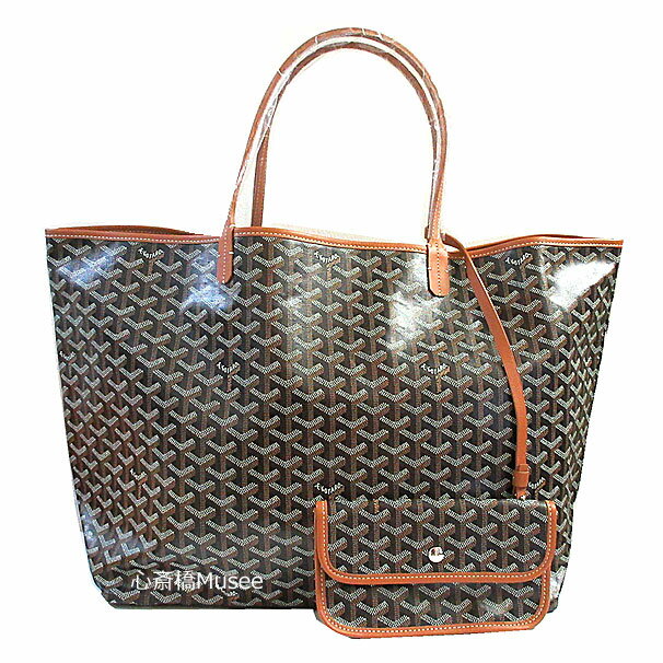 ≪ 新品 ≫ 正規品 GOYARD ゴヤールサンルイ GM 黒×茶 ブラック ブラウン トート バッグ ショッパー リボン ラッピング ST LOUIS GM Black brown tote bag brand new