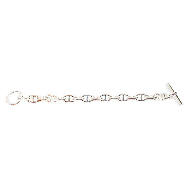 ≪Brand new≫ HERMES Chaine d'ancre bracelet MM 16 links Silver SV925 Box Ribbo...