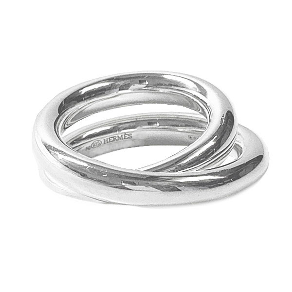≪Brand new≫ HERMES Vertige Ring 48 (Japanese Size 8) Silver SV925 HERMES Box ...