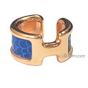 エルメス 《 新品 》 エルメス イヤーカフ オランプ PM ブルーサフィール リザード ローズゴールド　ピンクゴールド HERMES ear cuff olympe PM Blue saphir Lizard / Rose gold pink gold 箱　リボン ラッピング ピアス　イヤリング