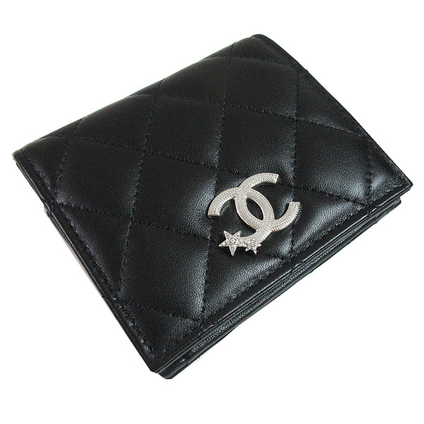 ≪Brand new≫CHANEL Mini Small Wallet Black Silver Hardware Star Big CC Mark ≪ ...