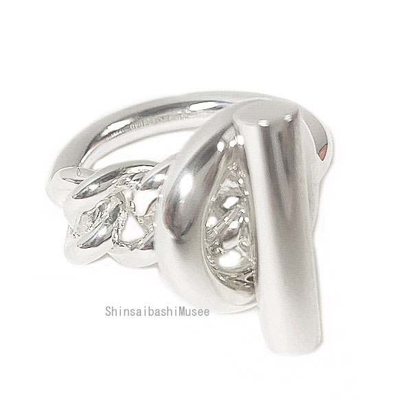 《 新品 》 エルメス クロワゼット リング 57 (日本サイズ17号) シルバー製 SV925 HERMES 箱 リボン ラッピング Croisette Silve Ring Brand New シェーヌダンクル 1