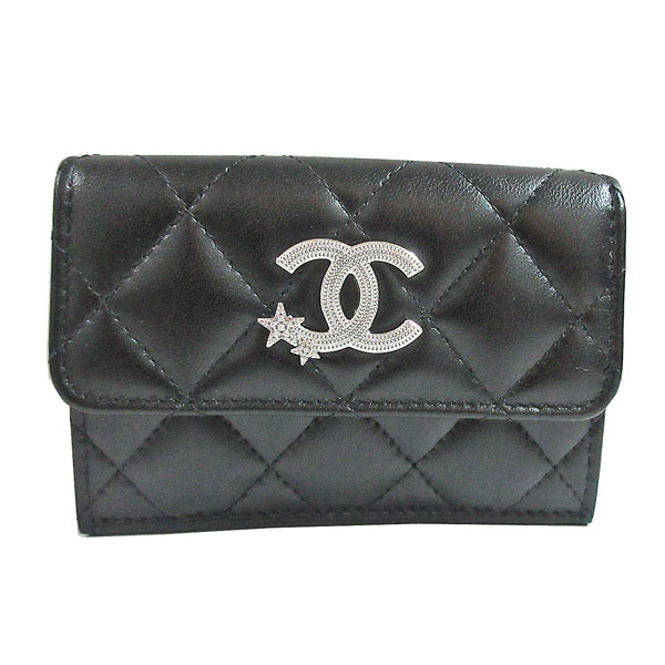≪Brand new≫ CHANEL Small Flap Wallet Black Silver BIG CC Mark Star ≪新品≫シャ...