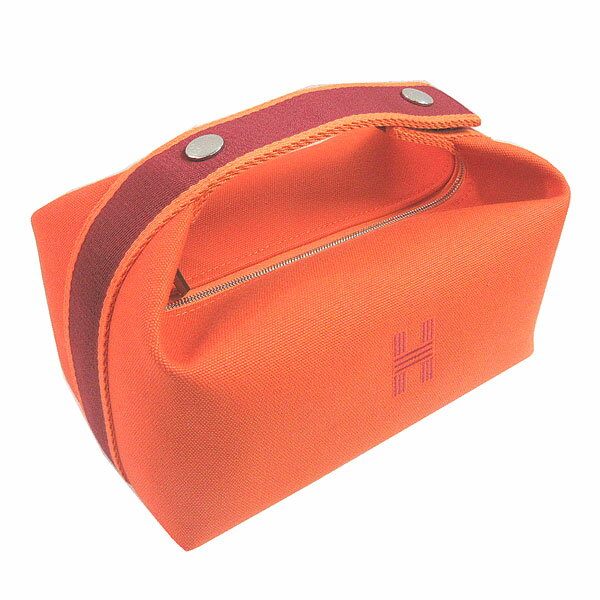 ≪Brand New≫ Hermes Bride A Brac PM Orange Feu Silver Hardware Handbag Pouch C...