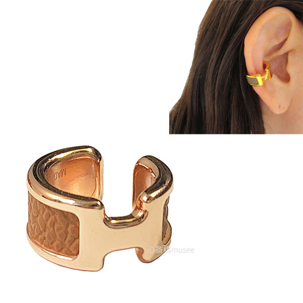 《Brand new》HERMES ear cuff olym pe PM Gold / Rose gold pink gold One Ear Box Ribbon Wrapping 《 新品 》 エルメス イヤーカフ オランプ PM ゴールド ローズゴールドピンクゴールド 箱　リボン ラッピング ピアス イヤリング