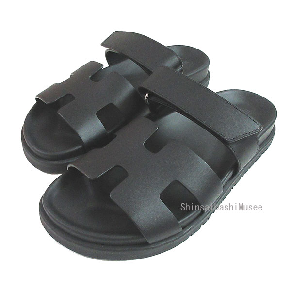 ≪Brand new≫ Hermes Chypre Women's Sandals Size 36 Calf Leather Black Box Ribbon Wrapping ≪ 新品 ≫ エルメス シプレ レディース サンダル サイズ 36 カーフ レザー ブラック 黒 箱 リボン ラッピングのサムネイル