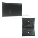 ≪Brand new≫Hermes Card Case Calvi Duo Noir Black Veau Madame W Engraved Coin Cas...