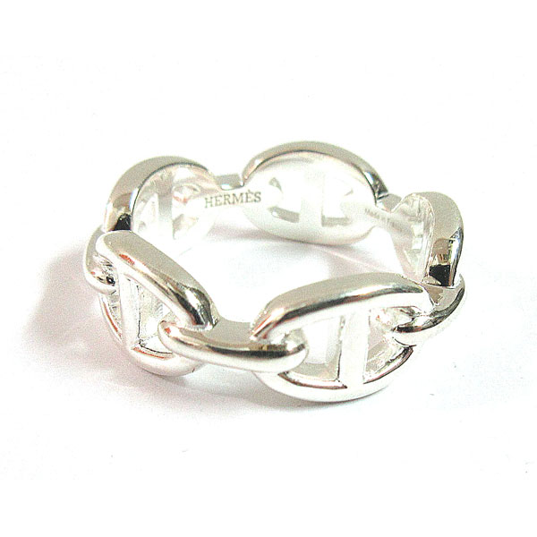 ≪Brand new≫ HERMES Chaine d'ancre Enchainee PM Ring 57 (Japanese size 17) Sil...