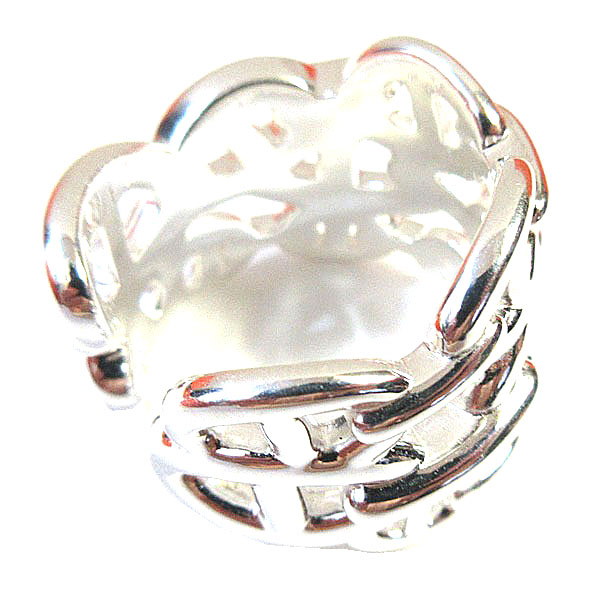 ≪Brand new≫ HERMES Chaine d'ancre Enchainee GM Ring 57 (Japanese size 17) Sil...