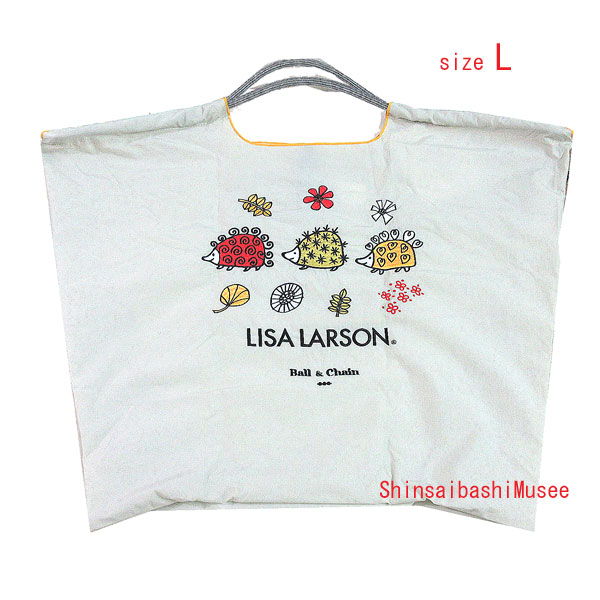 Rakuten - ≪ Brand new ≫Ball&Chain Lisa Larson Limited Edition Shopping Tote Bag Large Gray Hedgehog Eco ≪ 新品 ≫ボールアンドチェーン リサ ラーソン 限定 ショッピングバッグ トート L グレー はりねずみ エコ