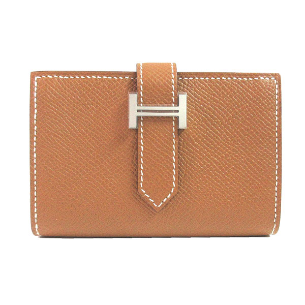 HERMES - ≪Brand new≫ HERMES Wallet Bearn Mini Gold Silver Backle Epsom Box Ribbon Wrapping Mini Wallet Card Case ≪ 新品 ≫ エルメス ベアン ミニ ゴールド シルバー金具 箱付き ラッピング ベアンミニ 財布 カードケース コインケース