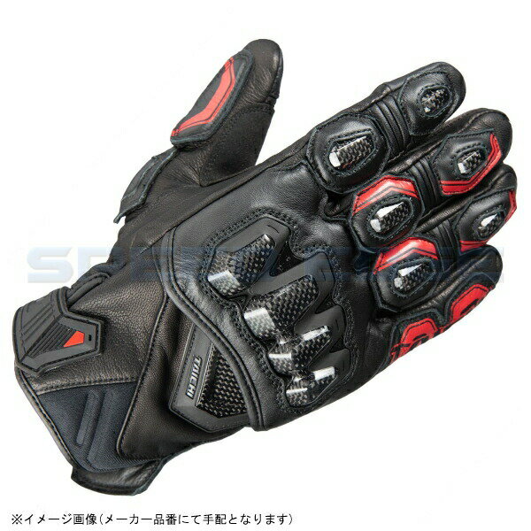  RSタイチ ハイプロテクション レザーグローブ カラー:BLACK/BLACK/RED サイズ:M