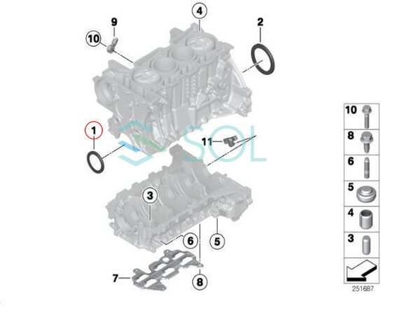 BMW F20 F21 フロント クランクシール クランクシャフトシール 116i 118i 120i 11117568264 ポスト投函 2